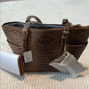 Brown Textured Women's Bag